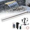23.6"*4.7"*3.2" Stainless Steel Waterfall Fountain for Pools, Illuminated Water Feature,