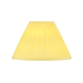 Aspen Creative 56505, Hardback Empire Transitional UNO Lamp Shade, Mushroom Pleated Bright Yellow Faux Silk Fabric, 4" Top x 10" Bottom x 7" Slant Height, Slip 33mm