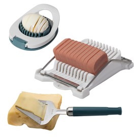 Mo0yuu'life LeDeGine kitchen cooking tool set CHEESE SLICER & EGG SLICER & LUNCHEON MEAT SLICER, for Cheese boiled egg Canned Meat(like SPAM) bananas. Make simple meal, sandwich, salad, school lunches