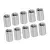 10Pcs Coupling Nut Round Rod Connector Female Thread 304 Stainless