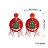 Vavhoo Christmas Gingerbread Man Charm Dangle Drop Earrings Glitter Gold