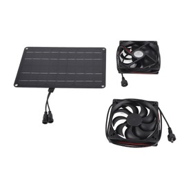 Solar Panel Fan Kit 15W 12V Exhaust Fan with 4.9ft Cable Window Vent Fan for Small Green House Coops Sheds Pet Houses 1 Fan
