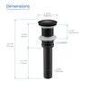 KIBI Pop-Up Drain Stopper for Bathroom Sink Without Overflow |