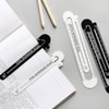 2Pcs Multifunctional Metal Bookmark and 15cm Ruler, Straight Ruler Measuring