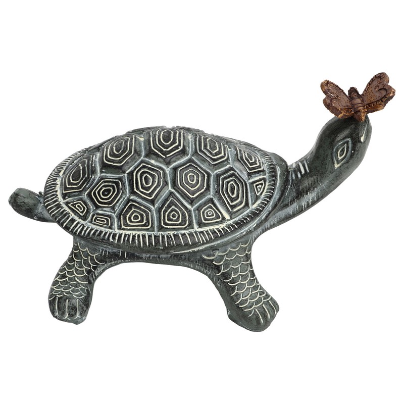 Turtle Butterfly Garden Statue Resin Fade Proof Weather Resistant Curious
