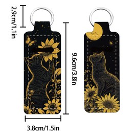 FREEBLOSS 2Pcs Chapstick Holder Keychain Cat Lip Balm Keychain Holder Chap Stick Holder with Clip Chapstick Key Chain Holder Lip Balm Sleeve Pouch Lipstick Lip Gloss Holder for Women Gift