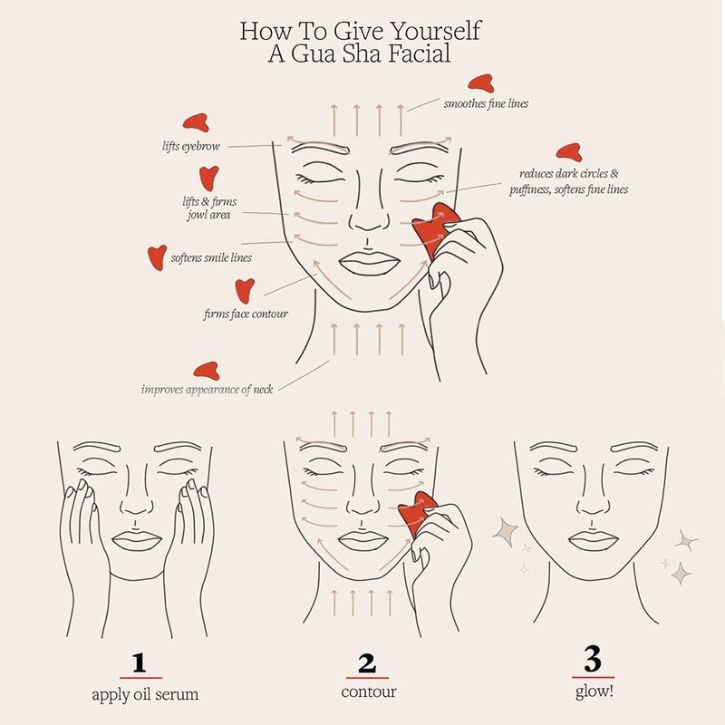 Ditind Gua Sha, Guasha Tool for Face, Natural Jade Stone