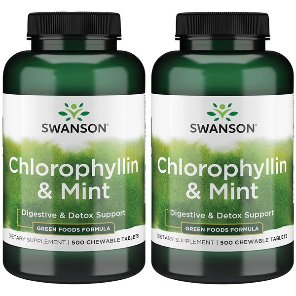 Swanson Chlorophyllin & Mint 500 Chwbls (2 Pack)