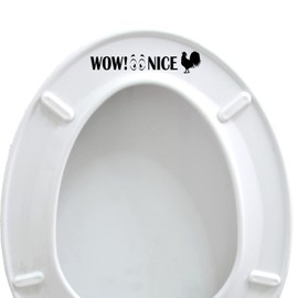 4 Pack Wow Whoa Nice Rooster Cock Toilet Sticker Decal Funny Stickers, Prank Stickers, Die-cut Vinyl Waterproof Sturdy Material Toilet Seat Nice Cocktail Stickers Decals