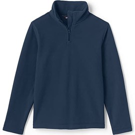 Lands' End Kids Lightweight Fleece Quarter Zip Pullover Large Classic Navy