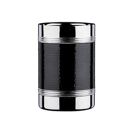 Premier Housewares Bottle Cooler with Hammered Black Band Stainless Steel