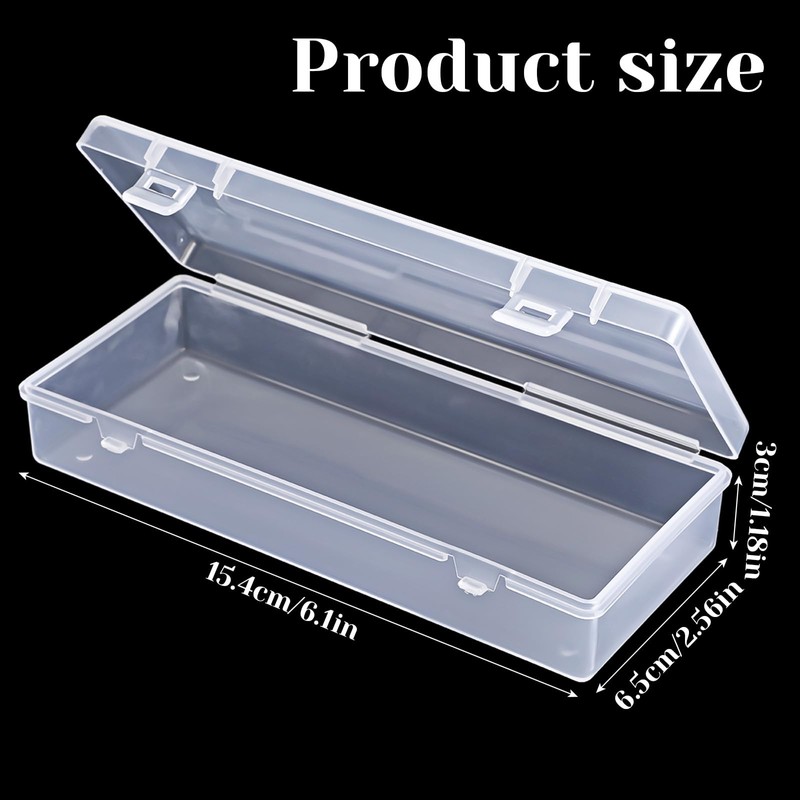 12 Pack 6 Inch Plastic Storage Boxes, Small Rectangle Clear