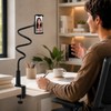 Flexible Gooseneck Phone Holder, 360° Adjustable Bed & Desk Clamp