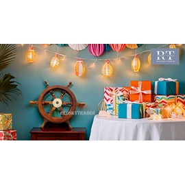 REDSKY TRADER Nautical Wooden Ship Wheel | Sailor's Ships Wheel Hand Crafted Wood & Brass | Exclusive Pirate's Wall Decor | Nautical Boat Steering Wheel Collectibles & Gift (12 inches)