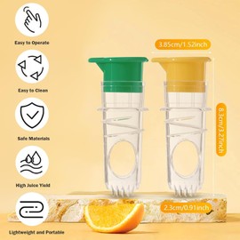 2PCs Lemon Squeezer Handheld - 2025 New Screw Top Lemon Juicer Manual Mini Lime Squeezer with Built-In Filter - BPA-Free Plastic Orange Juicer - Portable Lemon Press for Cocktails, Drinks