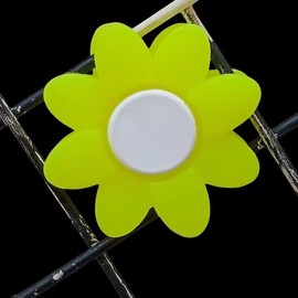 Jinshining Fluorescent Yellow Flower Petals Petal Embedded Tennis Racket Vibration Dampener Soft Silicon Racket Dampener Cartoon Shape Tennis Racquet Shock Absorbers Tennis Racket for Racquetball