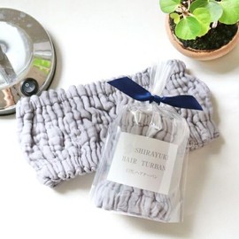 Snow White Dish Towel, Snow White Hair Turban, Yuzen Dyeing, Excellent Absorbency, Fast Drying, Wide and Fits Long Hair (Irouji/Gray)