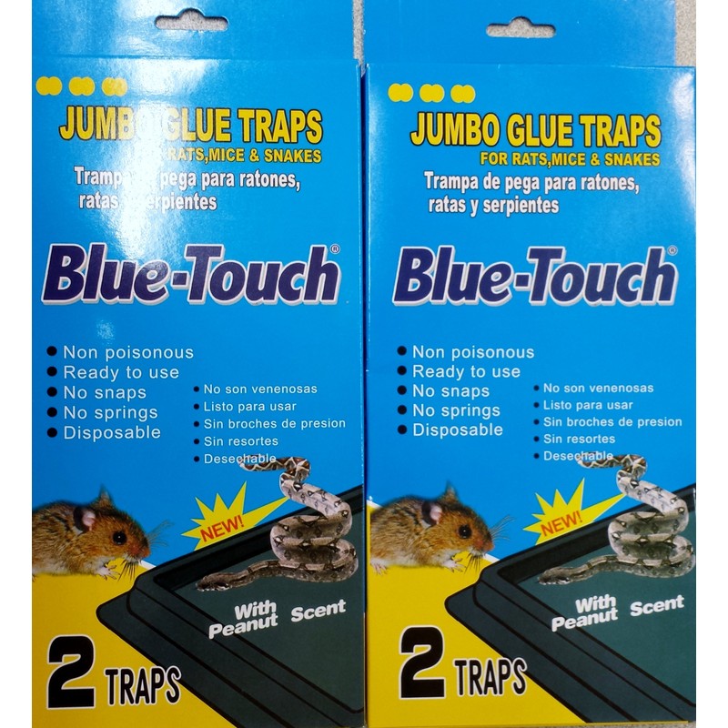 2 Packs of 2 Blue-Touch Jumbo Rat, Mice, and Snake