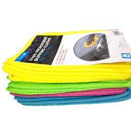 Simply CLE010 Soft Microfibre Buffing & Clean Clothes for Automotive, Kitchen and Home Cleaning - Quick Drying & Machine Washable for Re-Usability - Pack of 24, 40 cm x 30 cm per Cloth