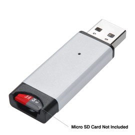 Memwah Micro SD Card Reader - Fast USB 2.0 Adapter for all MicroSD Cards, Micro SDHC, Micro SDXC - Silver