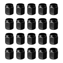 20PCS Tire Valve Stem Caps, Dust Proof Hexagon Shape Seal Stem Caps with Rubber O-Ring, Universal Aluminum Valve Stem Covers for Car, SUV, Truck, Motorcycle, Bicycle (Black)