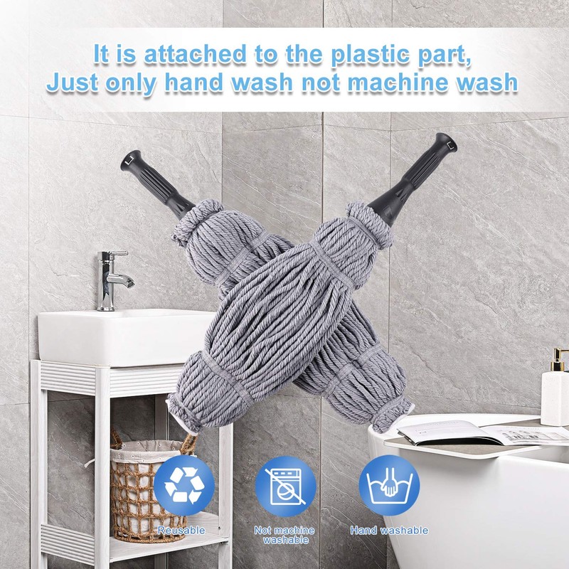 Eyliden Mop with 2 Reusable Heads, Easy Wringing Twist Mop,