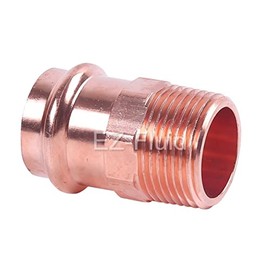 EZ-FLUID Plumbing 2" MIP x Press LF Copper Press Male Adapter Pressure Copper Fitting ProPress Male NPT x Press Connection for Residential,Commercial. (1 Pack)