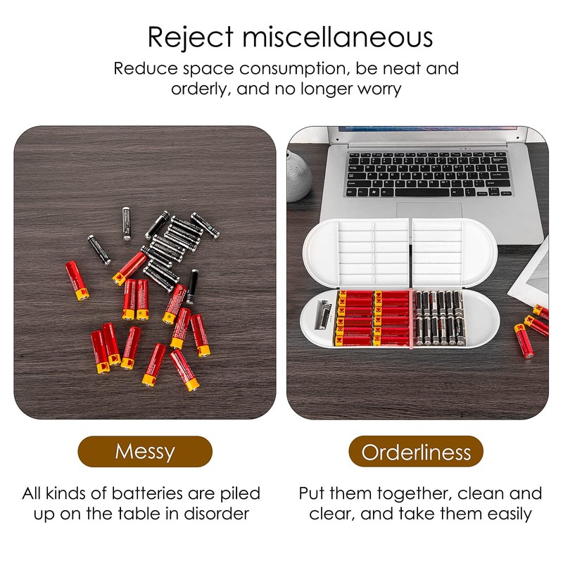 Linkidea Battery Storage Case with Electric Quantity Detection, Portable Battery