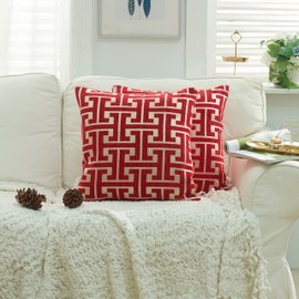 YunJeude Cushion Cover Chenille Fabric Geometric Pattern Monogram Pattern Stylish Soft Scandinavian Cute Sofa Back Cover Decorative Pillowcase Body Pillow Cover Cushion Cover Pillow Case Car Chair