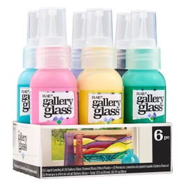 Gallery Glass Pastel Stained Glass Paint Kit, 6 Piece Set Perfect for DIY Arts and Crafts Projects, 20053