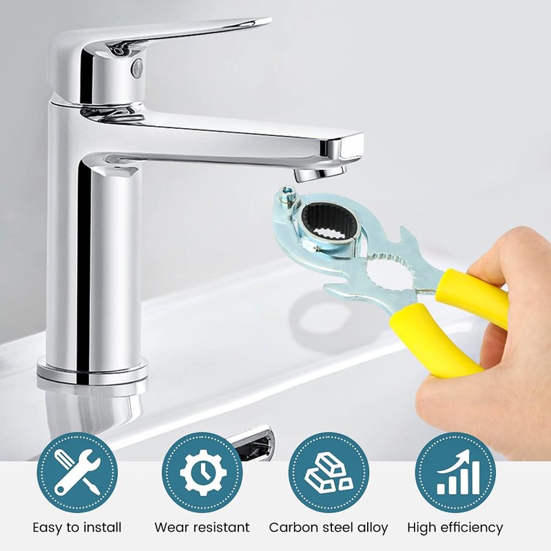 Bibabala Faucet Aerator Removal wrench,Faucet Bubbler Wrench Kit,Removal Spanner Tool(COLOR:Bright)