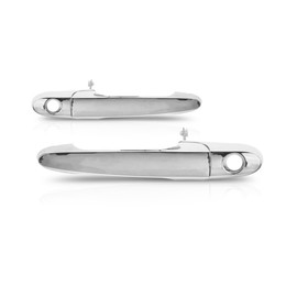 For Pontiac Solstice 2006 2007 2008 2009 Exterior Door Handle Driver and Passenger Side | Pair | Front | With Key Hole | Chrome | Replacement For GM1310165, GM1311167 | 15773795, 25869322