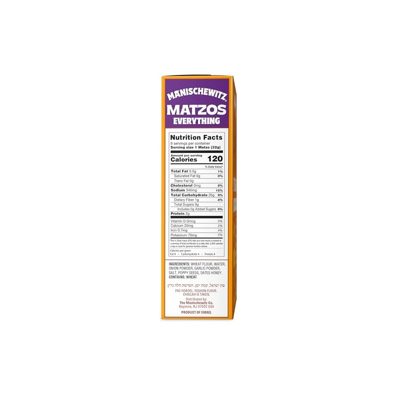 Manischewitz Everything Matzo 10 oz (3 Pack) | Thin &