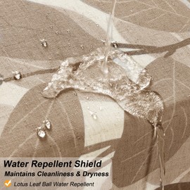 BOODII Tan Linen Shower Curtain for Bathroom Khaki Eucalyptus Leaves Shower Curtain Set with Hooks Watercolor Floral Plant Leaf for Bath Natural Waterproof Fabric Bathroom Decor, 72x72