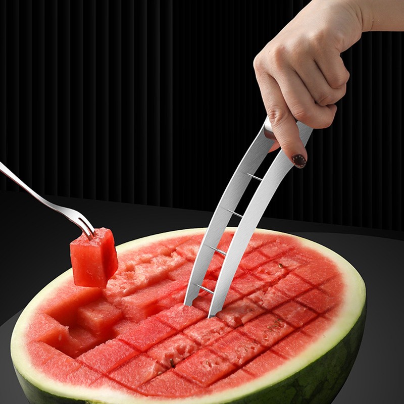 Watermelon Cube Cutter Multipurpose Sharp Ergonomic Grip 304 Stainless Steel