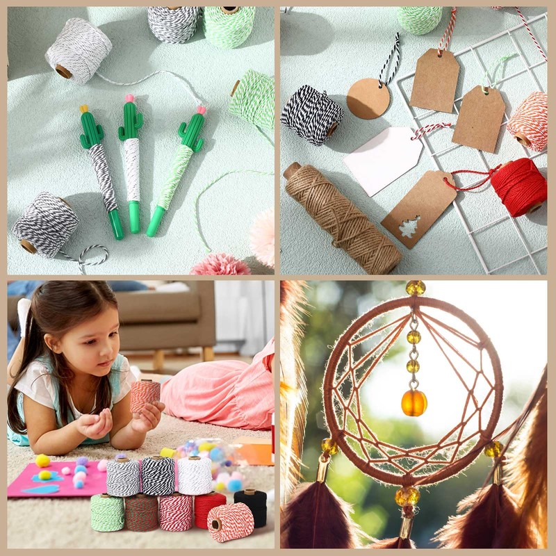 Treela 30 Rolls Colourful Bakers Twine for Crafts 2mm Cotton