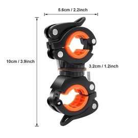 Pack of 2 Universal Bicycle Mount 360° Rotatable Universal Bicycle Torch Holder Handlebar Mount Adjustable Light Clamps for Torch Rail Bicycle Light Holder (Orange)