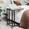 VASAGLE End Table, C Shaped TV Tray with Metal Frame