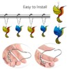 Hummingbird Shower Curtain Hooks Set of 12, Rust-Resistant Shower Ring