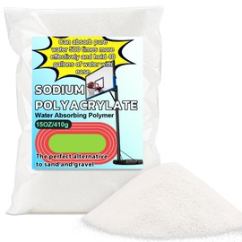 RAINFLOW 15OZ Water Absorbing Polymer - Sodium Polyacrylate Alternative to Sand for Basketball Hoop Bases,Sign,Soil Moist Water Crystals,Sand Bags for Umbrella Base Eco Gel for Camping Toilet