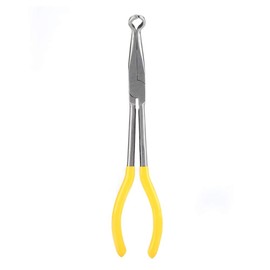 Curved Nose Long Pliers, 270mm Extra Long Steel Pliers 45/90 Degree Bent Nose or O-shape Tip Craft Vehicle Repairing Maintenance Tool(O-shape)