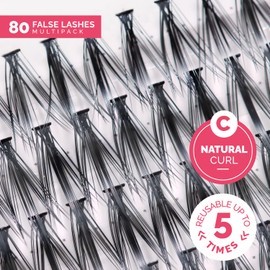 Renata Beauty 20D DOUBLE Volume Fake Lashes Eyelash Extensions - False Eyelash Set with 80 Pieces 10-14 mm [C Curl] - Individual Eyelashes for Eyelash Extensions - Long Eyelashes and Volume