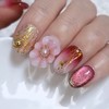 New Year's Honghwa Handmade Nail Tips - Stiletto / 신년홍화