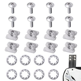 8pcs Set Football Backplates Screws Hardware, Metallic Chicago Screws Include Truss Head Slotted Fasteners Washers Gaskets Suitable for Adults and Teenagers