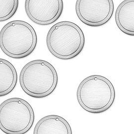 ImpressArt Border Circle 1" Premium Metal Stamping Blanks, 24 Pieces, (Aluminum)