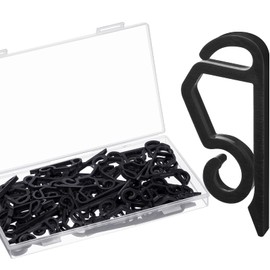 Marsui Christmas Light Clips Outdoor Gutter Hooks Weatherproof Outdoor Lights Clip Holiday Light Clips for Christmas Decoration Fairy Lights (Black, 60 Pieces)