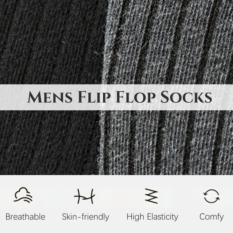 Hybursky Tabi Flip Flop Socks for Men 3 Pairs Cotton