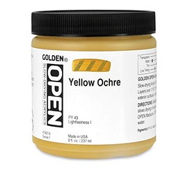 Golden OPEN Acrylic Colors yellow ochre 8 oz. jar