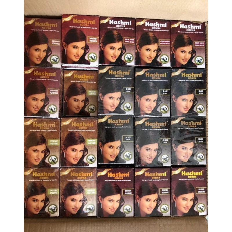 Hashmi Henna Natural Para Cabello (12 Sobres)