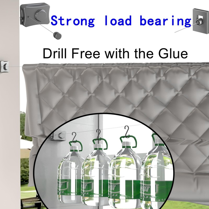ABHILWY Retractable Clothesline Clothes Line Retracting Outdoor Indoor,Anti Sagging Waterproof